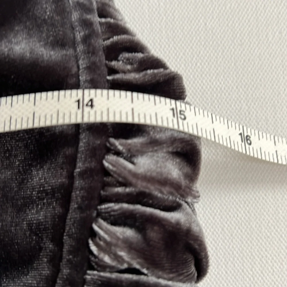 Zara Women’s Charcoal Velvet Side Zip Corset Top size Medium - Picture 4 of 7
